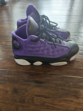 Jordan Kids Purple and Black High-Top Sneakers